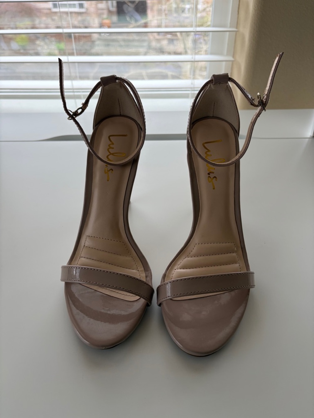 Lulu's Blush Ankle-Strap High Heels